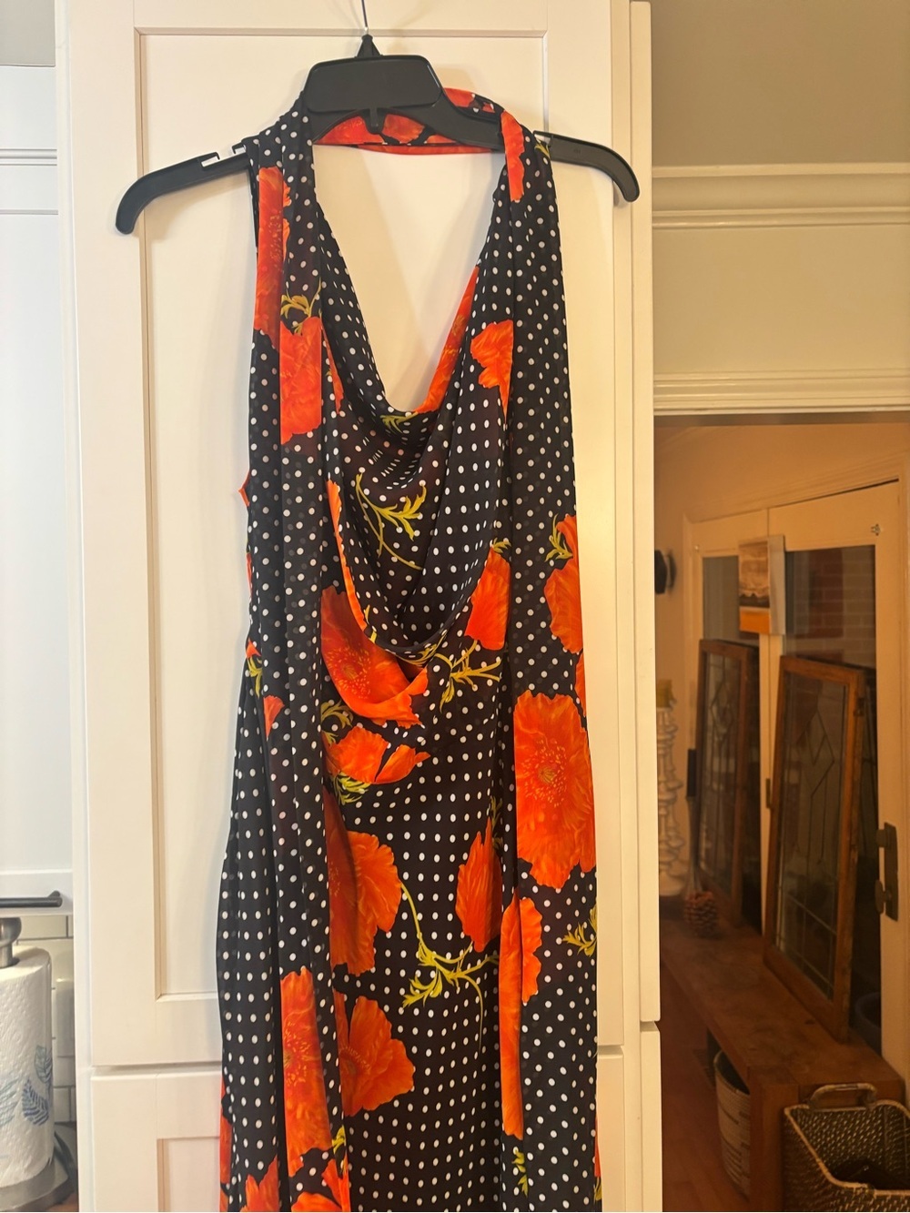 new Never Fully Dressed black poppy sophie dress in black red orange floral - Picture 8 of 11